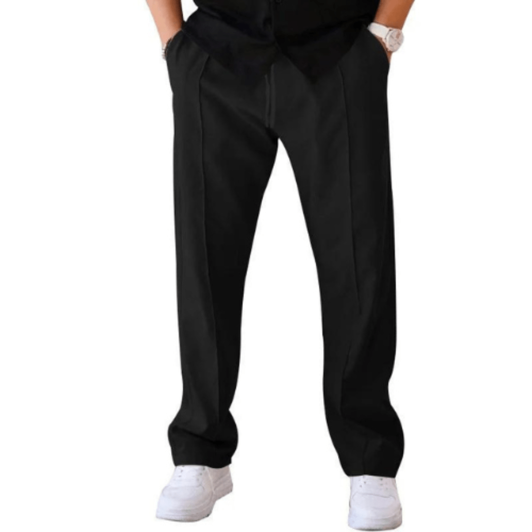 Loose Fit Hose - Casual - Gerades Bein - Sommerhose - Herrenhosen-Schwarz-S-Chaps Herrenmode