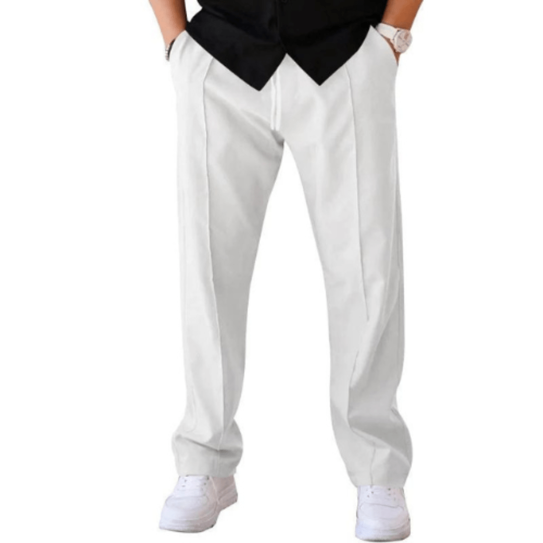Loose Fit Hose - Casual - Gerades Bein - Sommerhose - Herrenhosen-Weiß-S-Chaps Herrenmode