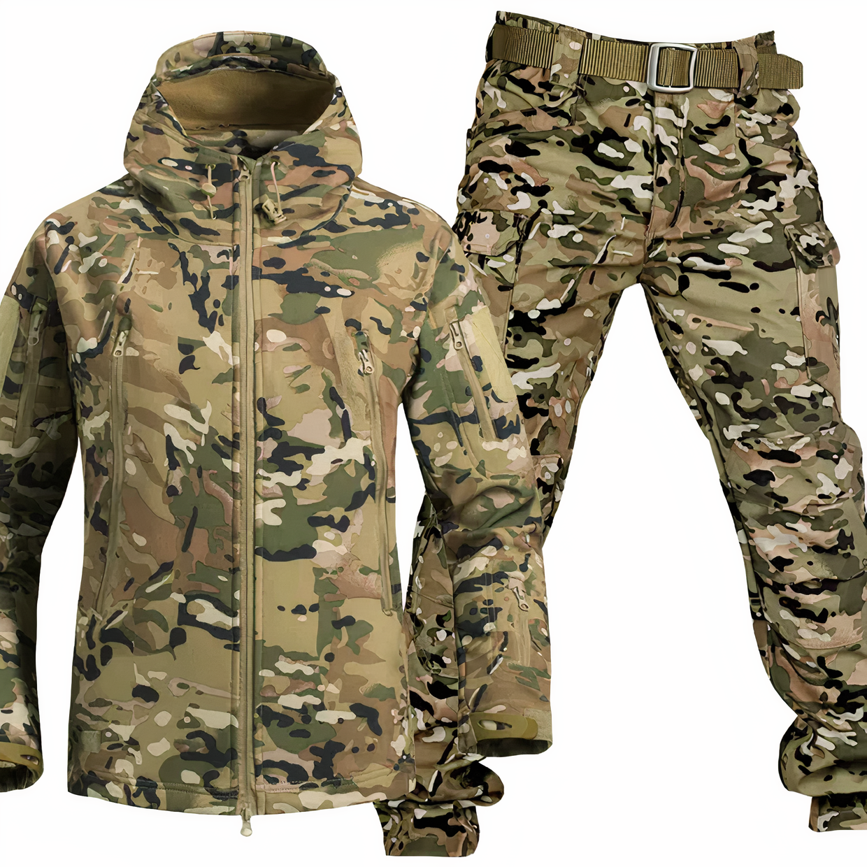 Militär Outfit - Taktische wasserdichte Outdoor Jacke und Hose für Männer-Camo-S-Chaps Herrenmode