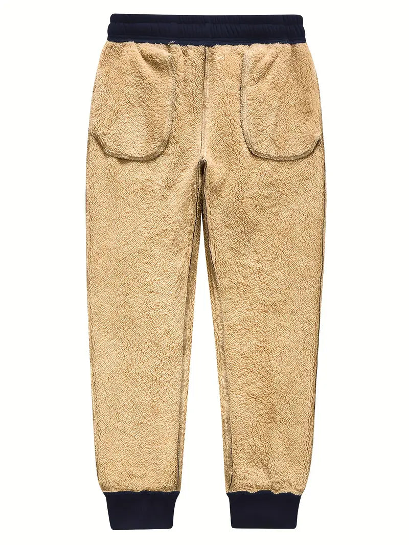 Mit Fleece gefütterte Jogginghose – Warm – Schwarz – Winter-Sweatshirts – Herren-Jogginghose-Chaps Herrenmode