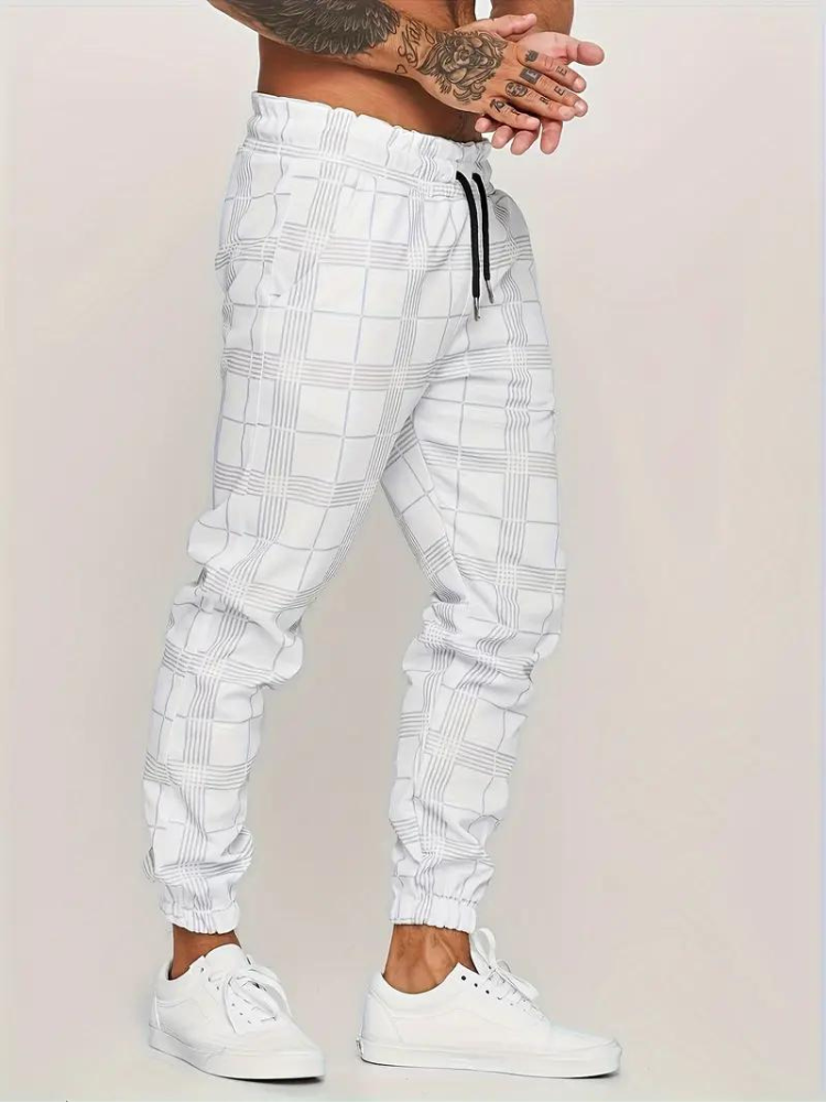 Morgan Jogger | Elastische karierte Sweatpants für Männer-Chaps Herrenmode
