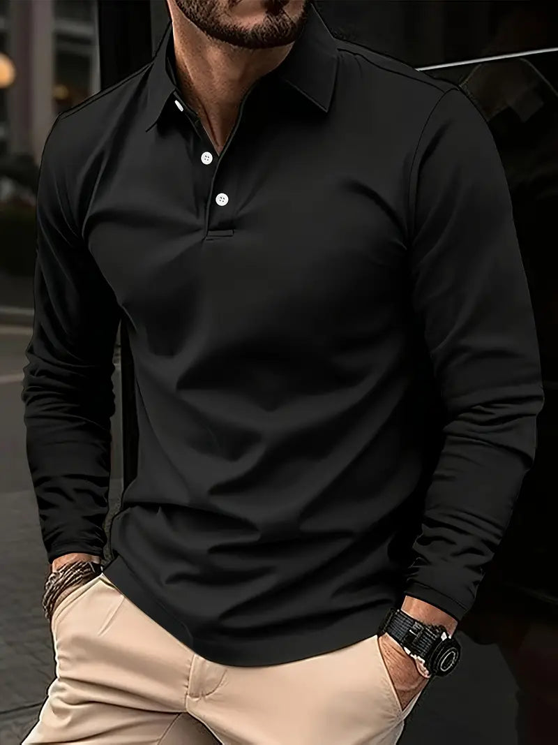 Myles Pulli | Lässiges Revershemd für Männer-Schwarz-S-Chaps Herrenmode