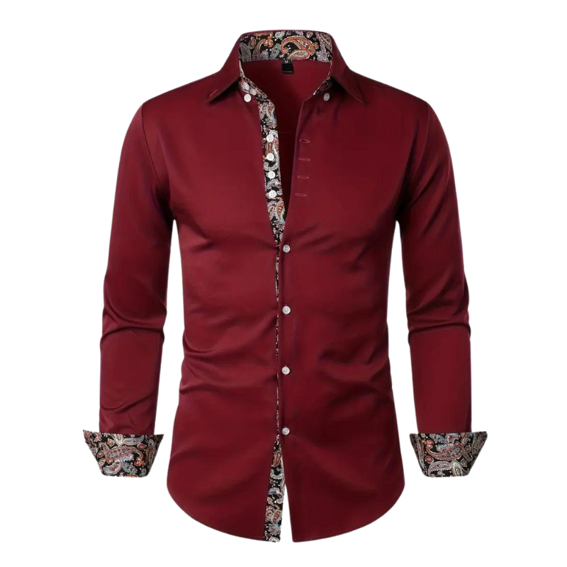 Night Breeze Party-Bluse-Bordeaux-S-Chaps Herrenmode