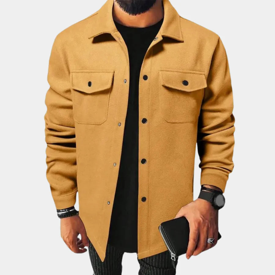 Oberhemd | Button-Up| Langarm | Hemdjacke | Herrenkleidung-Gelb-M-Chaps Herrenmode