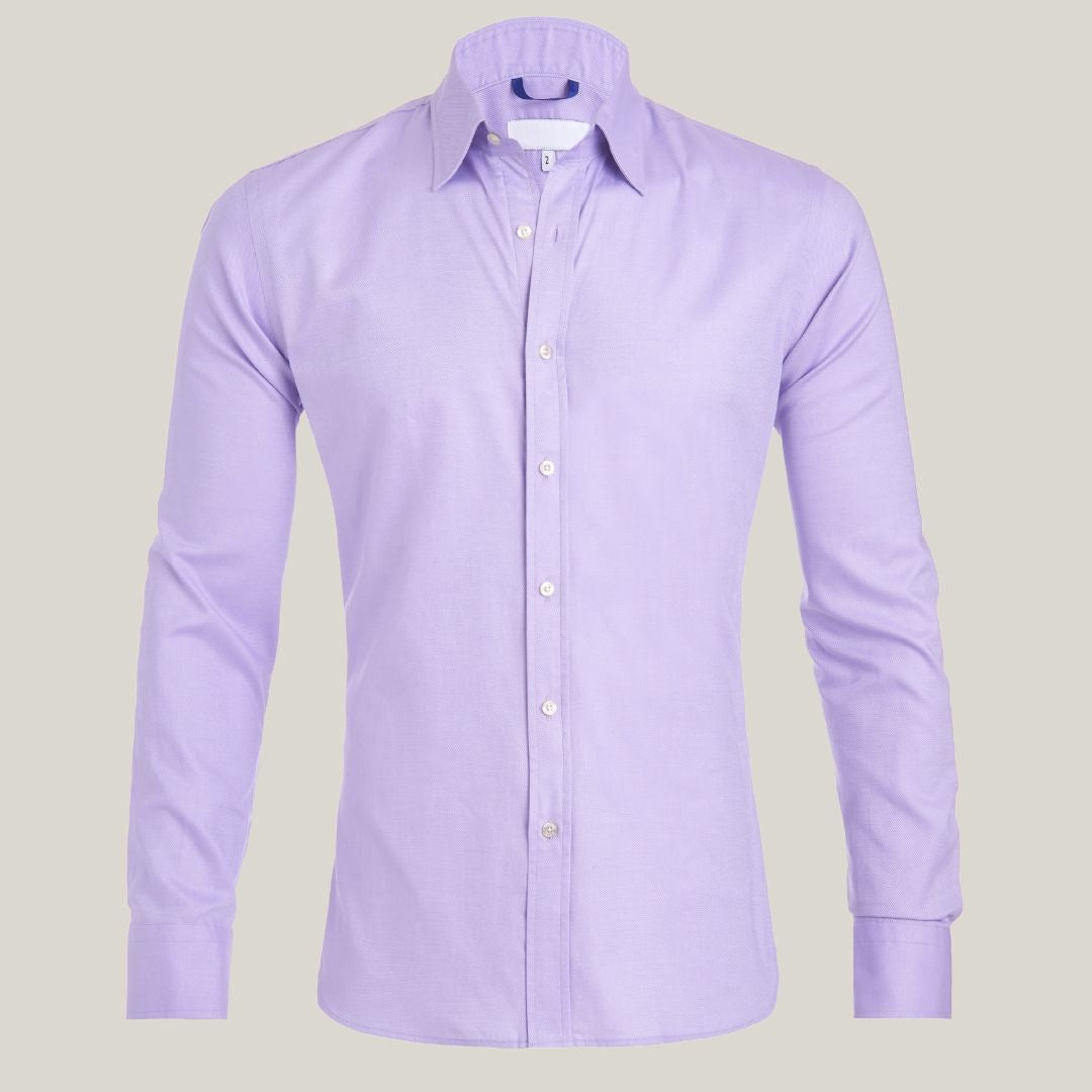 Oberhemd | Langarm | Reißverschluss | Knopfleiste | Herrenhemden-Violett-S-Chaps Herrenmode