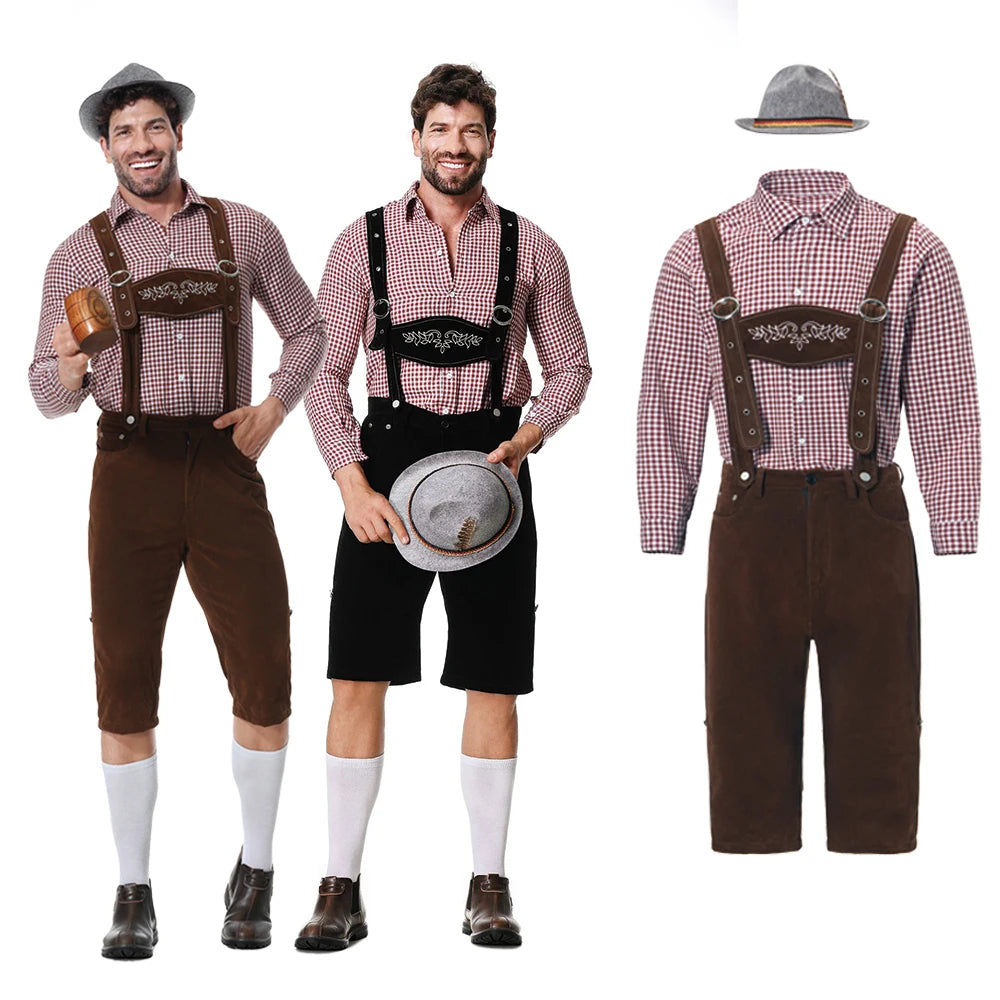 Oktoberfest-Outfit für Männer – Hut, Hemd und Lederhosen für Jungs-Chaps Herrenmode