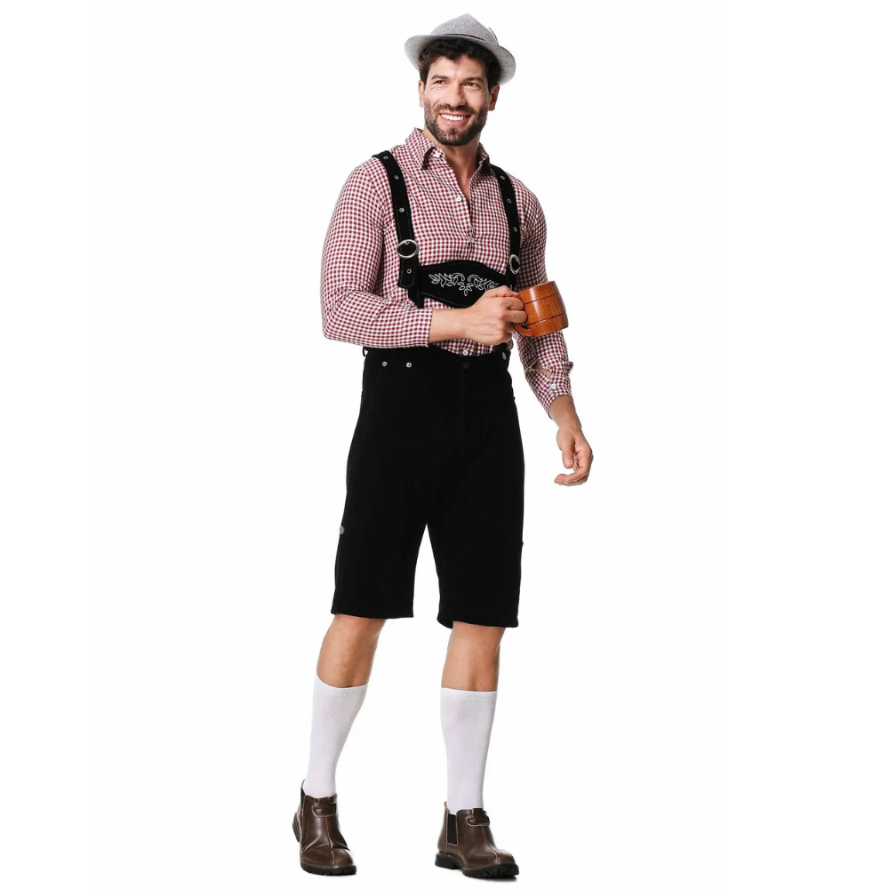 Oktoberfest-Outfit für Männer – Hut, Hemd und Lederhosen für Jungs-Chaps Herrenmode