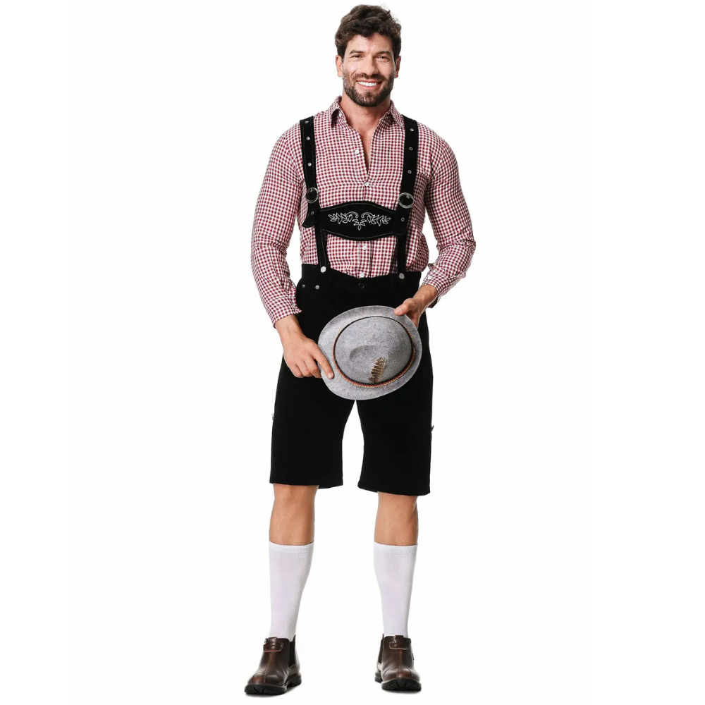Oktoberfest-Outfit für Männer – Hut, Hemd und Lederhosen für Jungs-Chaps Herrenmode