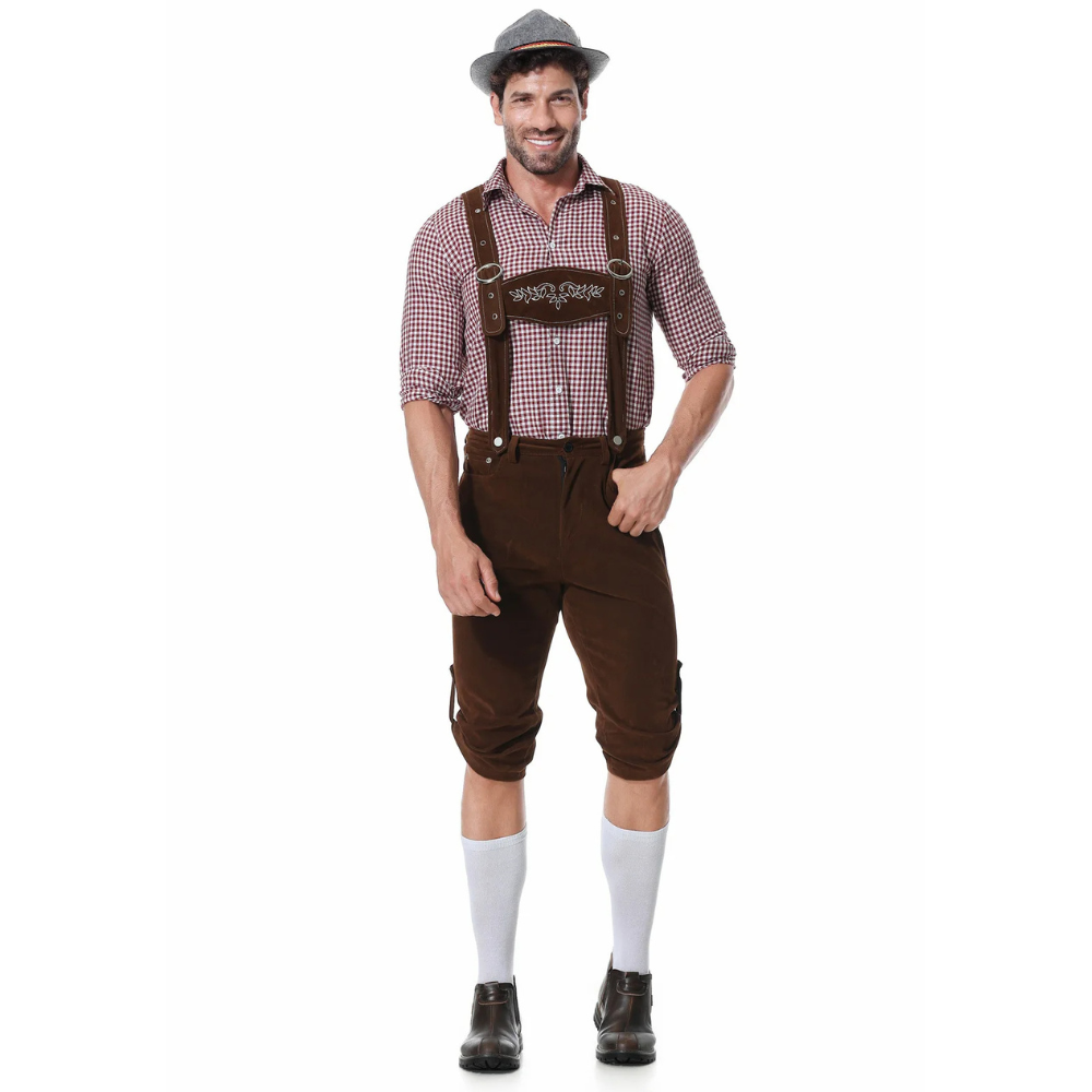 Oktoberfest-Outfit für Männer – Hut, Hemd und Lederhosen für Jungs-Chaps Herrenmode