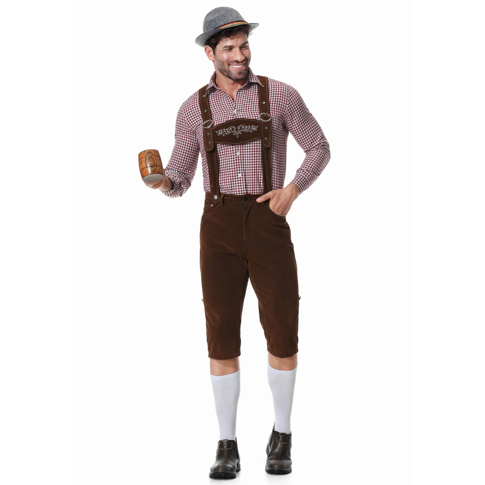 Oktoberfest-Outfit für Männer – Hut, Hemd und Lederhosen für Jungs-Chaps Herrenmode