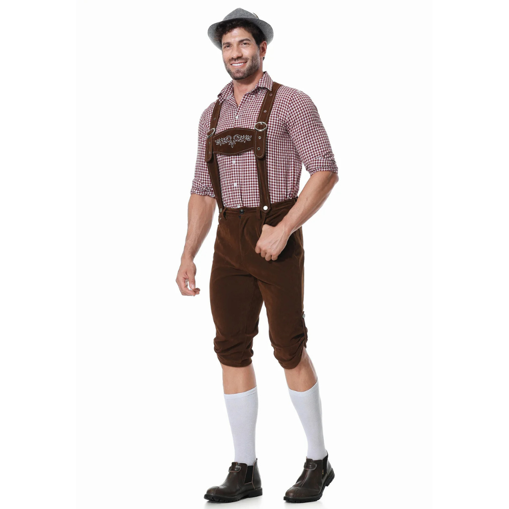 Oktoberfest-Outfit für Männer – Hut, Hemd und Lederhosen für Jungs-Chaps Herrenmode