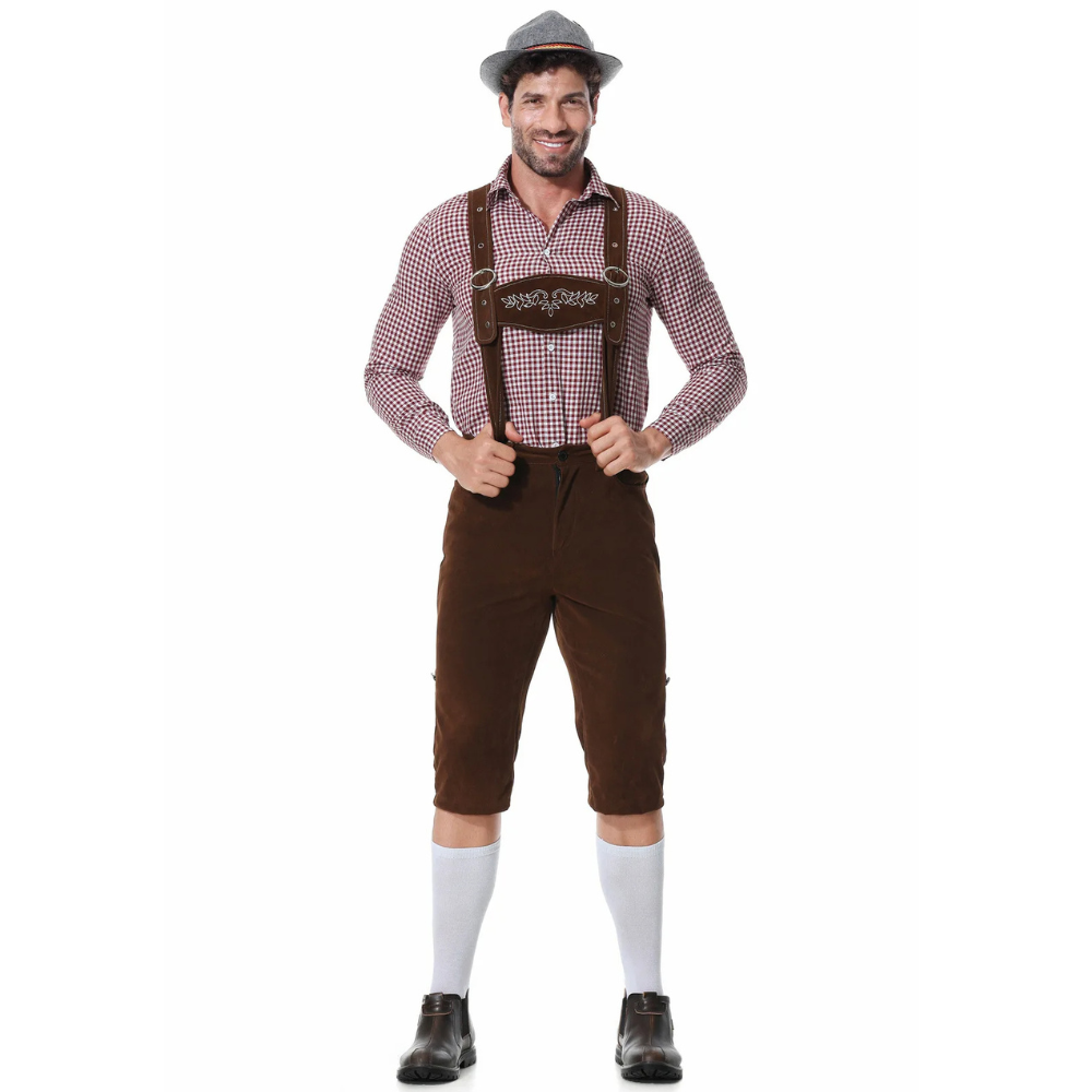 Oktoberfest-Outfit für Männer – Hut, Hemd und Lederhosen für Jungs-Chaps Herrenmode