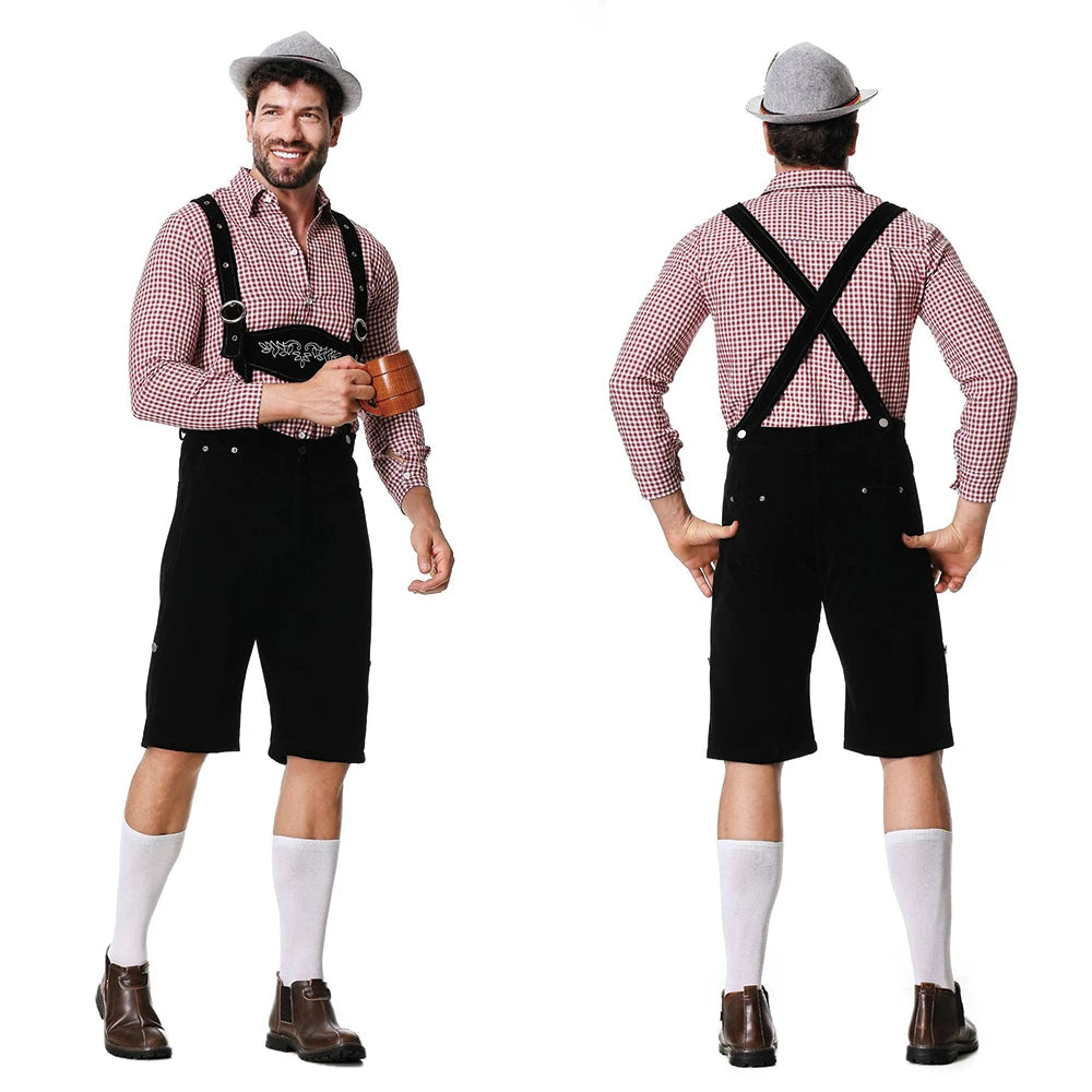 Oktoberfest-Outfit für Männer – Hut, Hemd und Lederhosen für Jungs-Schwarz-M-Chaps Herrenmode