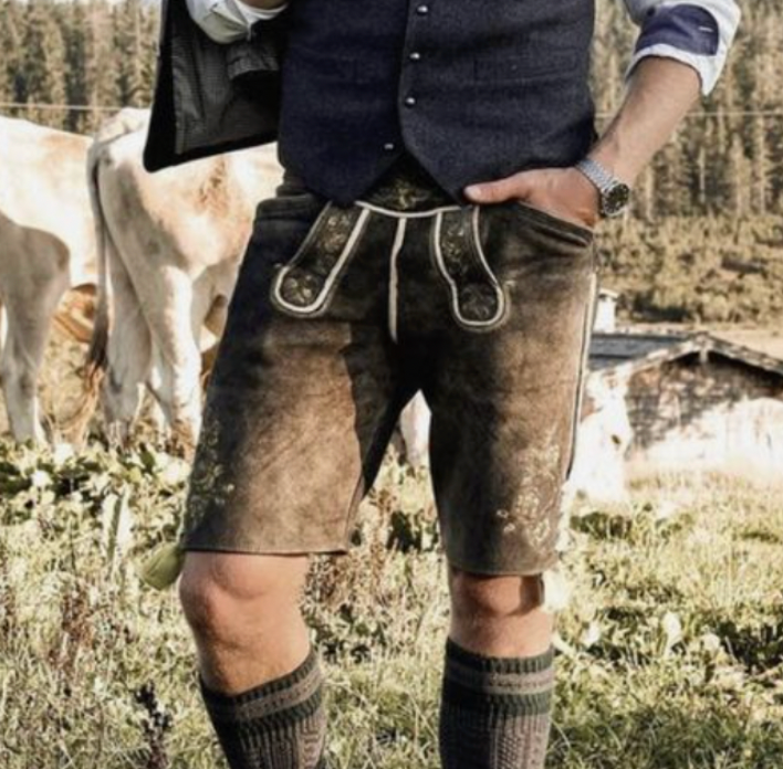 Oktoberfest-Shorts – Wildleder – Braun – Oktoberfest-Outfit – Oktoberfest-Kostüm für Männer-Chaps Herrenmode