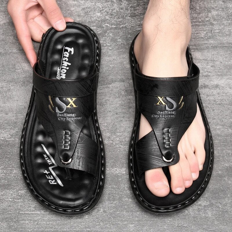 Orthopädische Sandalen - Ergonomisch - Slip-On - Herrensandalen - Sportsandalen-Schwarz-37-Chaps Herrenmode