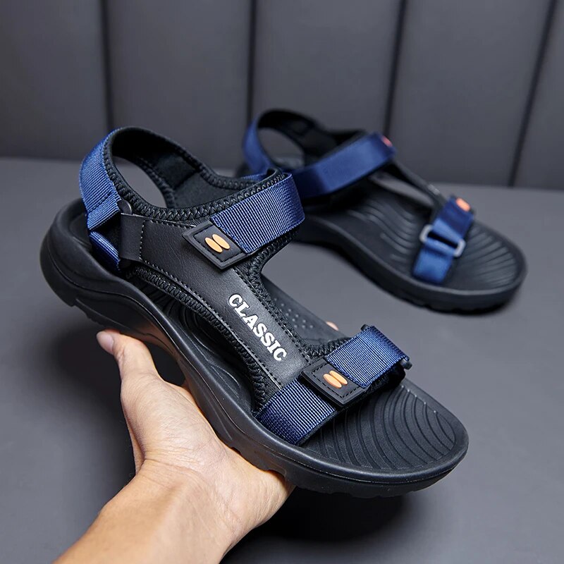 Orthopädische Sandalen | Wandern | Fußgewölbeunterstützung | Sportsandalen | Herrensandalen-Blau-40-Chaps Herrenmode