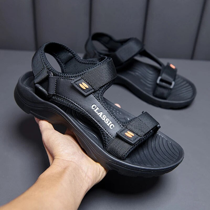 Orthopädische Sandalen | Wandern | Fußgewölbeunterstützung | Sportsandalen | Herrensandalen-Schwarz-40-Chaps Herrenmode