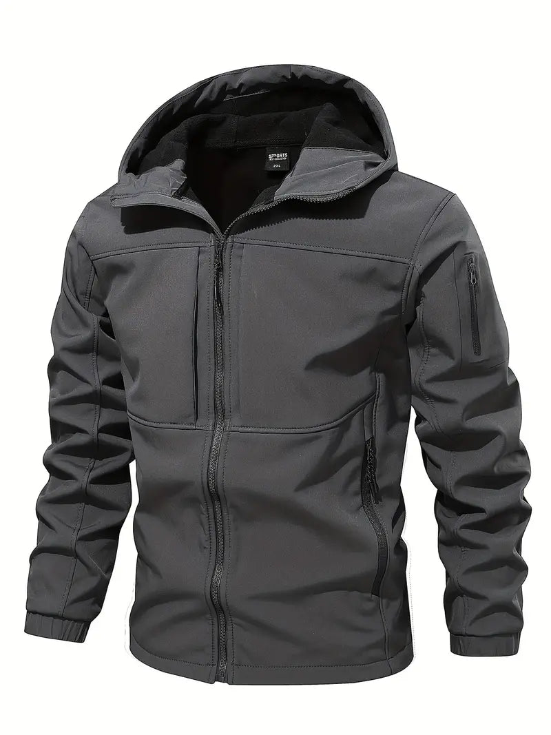 Outdoor-Jacke | Mit Kapuze | Mit Fleece gefüttert | Winddichte Jacke | Herrenjacke-Chaps Herrenmode