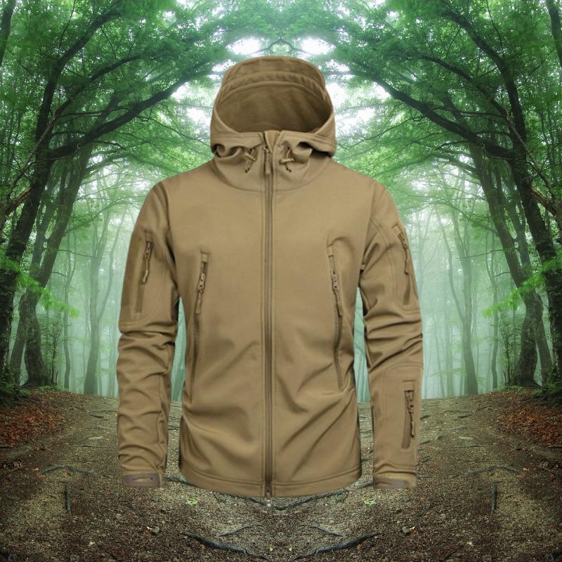 Outdoor-Jacke – Wasserdichte Windjacke mit Kapuze und Fleecefutter für Herren-Chaps Herrenmode