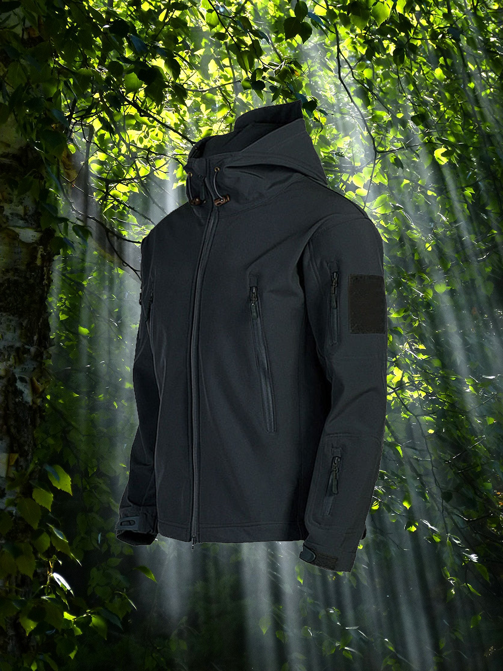 Outdoor-Jacke – Wasserdichte Windjacke mit Kapuze und Fleecefutter für Herren-Chaps Herrenmode