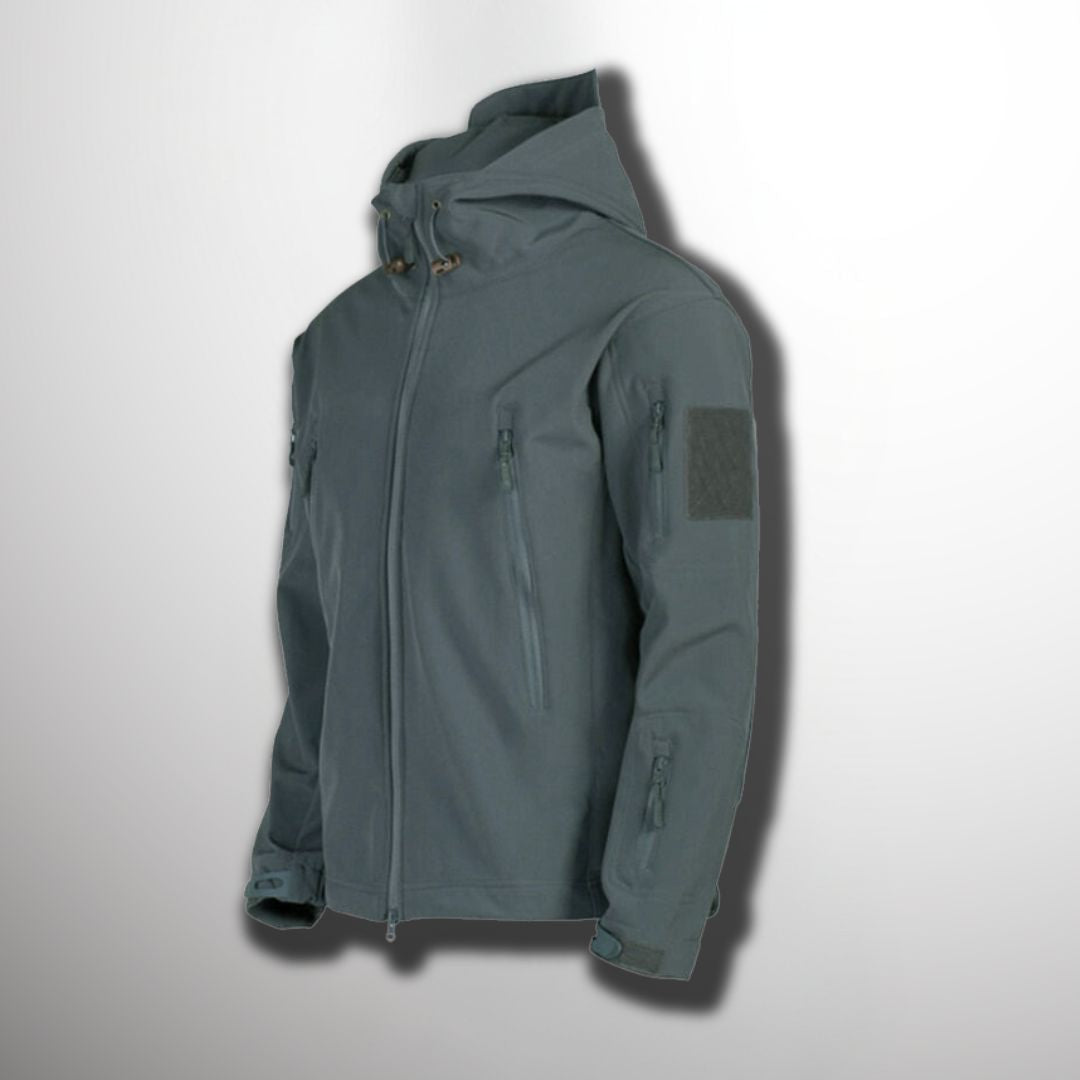 Outdoor-Jacke – Wasserdichte Windjacke mit Kapuze und Fleecefutter für Herren-Grau-M-Chaps Herrenmode