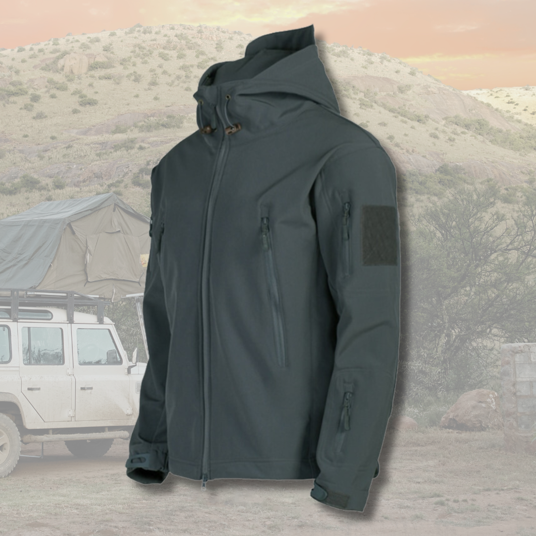 Outdoor-Jacke – mit Kapuze – taktisch – Windbreaker-Jacke – Herrenjacke-Grau-S-Chaps Herrenmode