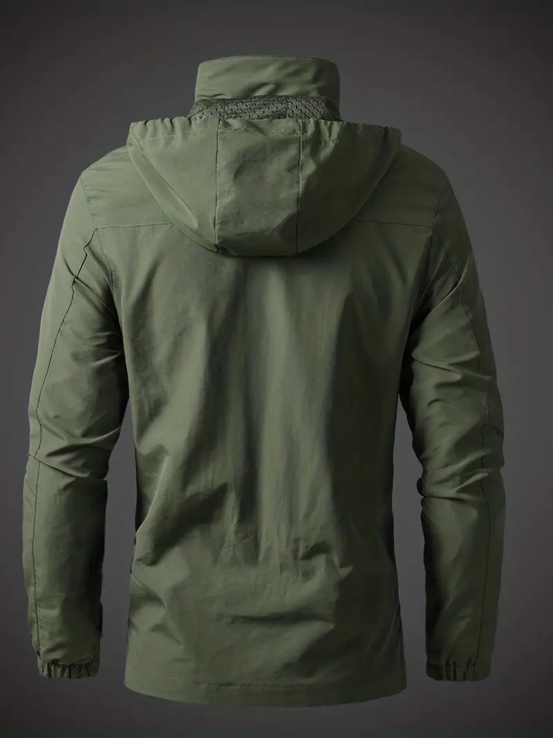 Parka Jacke | Kapuzenjacke | Wasserdicht | Windbreaker Jacke | Herrenjacke-Armeegrün-M-Chaps Herrenmode