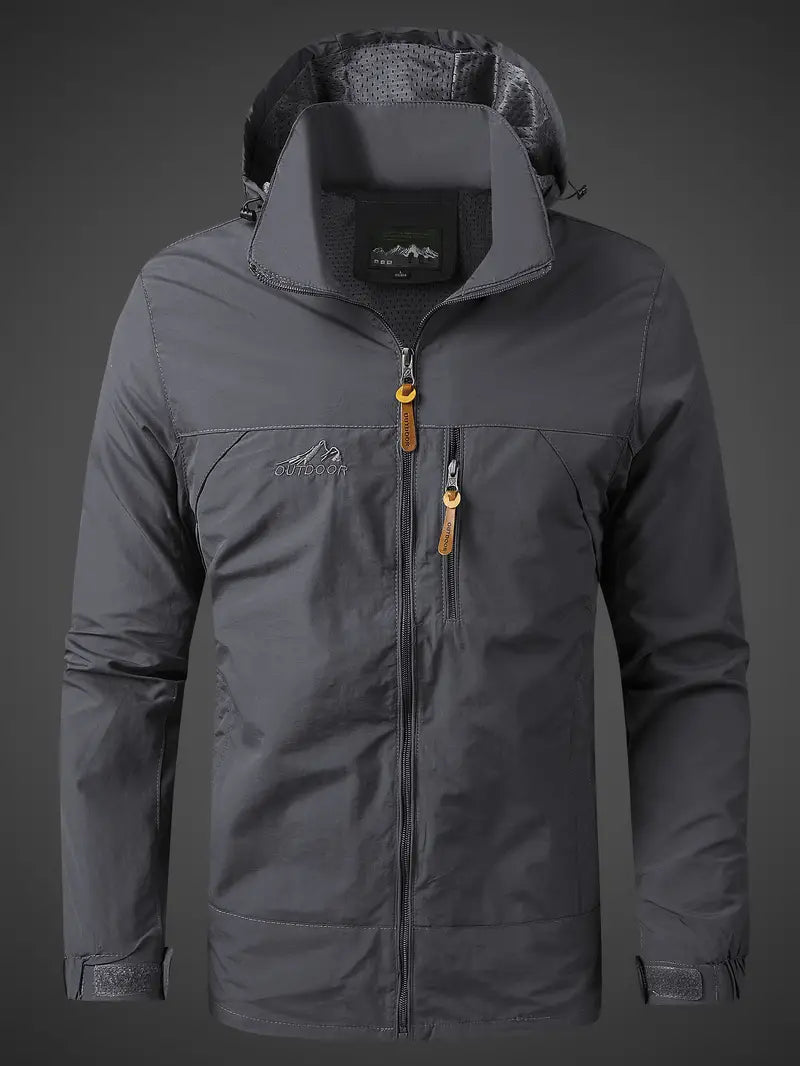 Parka Jacke | Kapuzenjacke | Wasserdicht | Windbreaker Jacke | Herrenjacke-Grau-M-Chaps Herrenmode