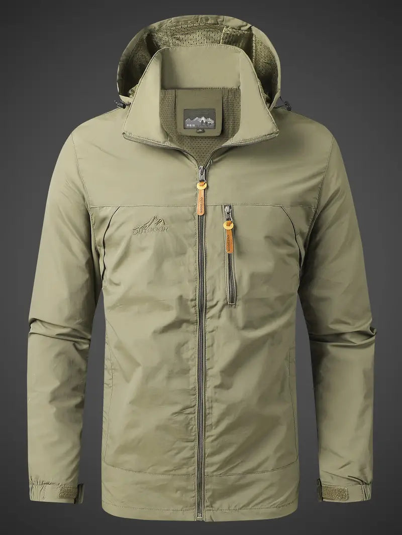 Parka Jacke | Kapuzenjacke | Wasserdicht | Windbreaker Jacke | Herrenjacke-Khaki-M-Chaps Herrenmode