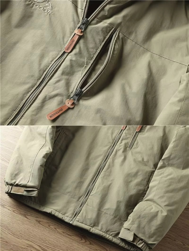 Parka-Jacke – mit Kapuze – mit Fleece gefüttert – Outdoor-Jacke – Winterjacke für Herren-Chaps Herrenmode