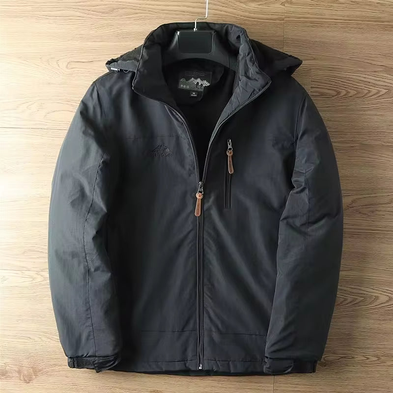 Parka-Jacke – mit Kapuze – mit Fleece gefüttert – Outdoor-Jacke – Winterjacke für Herren-Chaps Herrenmode