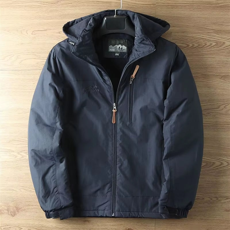 Parka-Jacke – mit Kapuze – mit Fleece gefüttert – Outdoor-Jacke – Winterjacke für Herren-Chaps Herrenmode