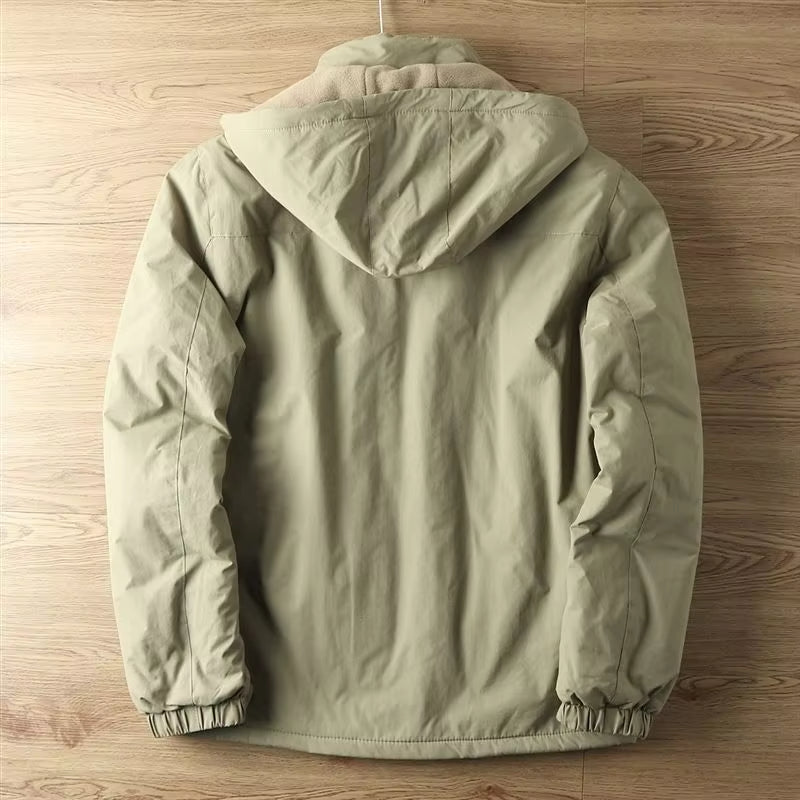 Parka-Jacke – mit Kapuze – mit Fleece gefüttert – Outdoor-Jacke – Winterjacke für Herren-Chaps Herrenmode