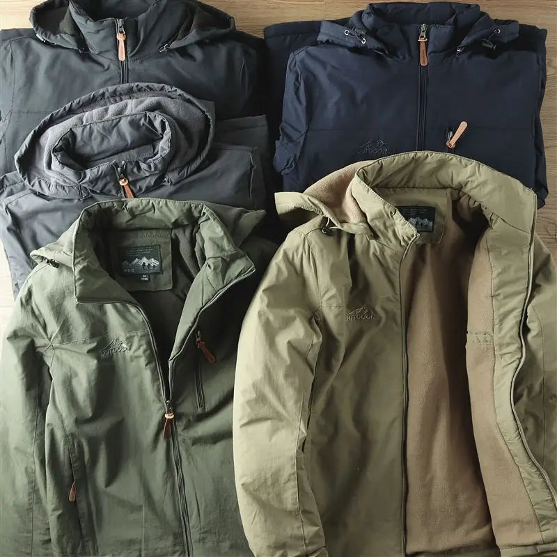 Parka-Jacke – mit Kapuze – mit Fleece gefüttert – Outdoor-Jacke – Winterjacke für Herren-Chaps Herrenmode