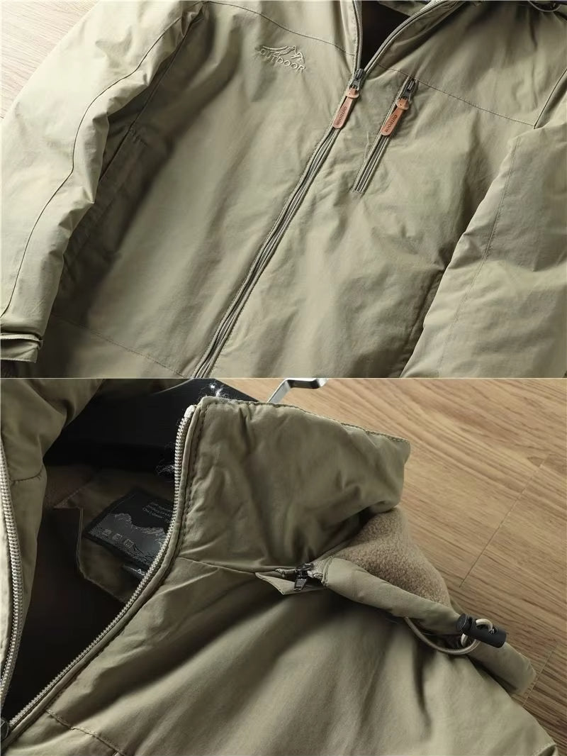 Parka-Jacke – mit Kapuze – mit Fleece gefüttert – Outdoor-Jacke – Winterjacke für Herren-Chaps Herrenmode