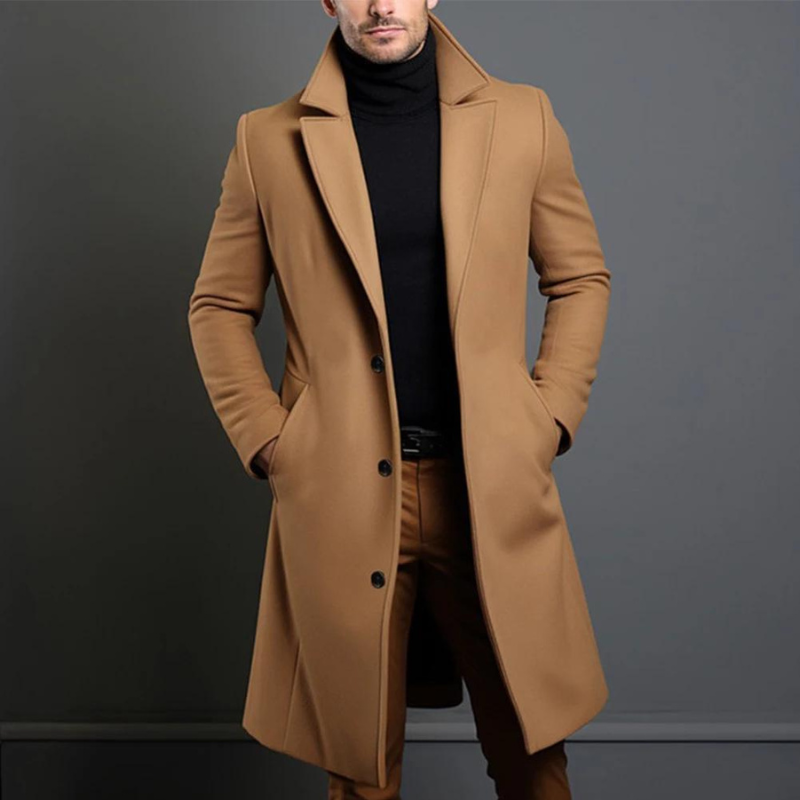 Pepin Langer Trenchcoat für Männer-Kaffee-XS-Chaps Herrenmode