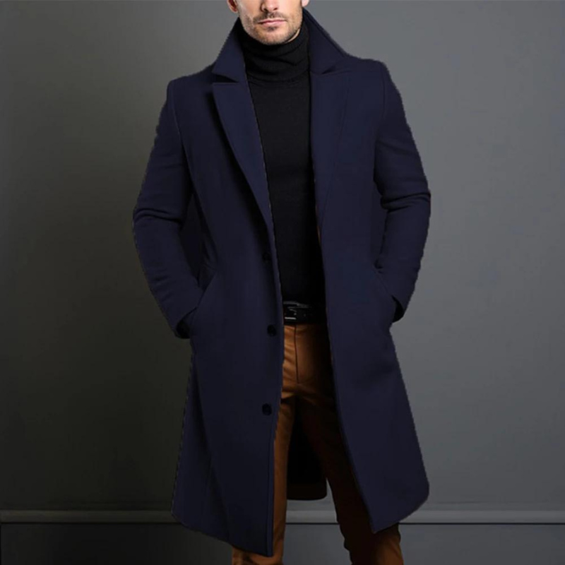 Pepin Langer Trenchcoat für Männer-Marineblau-XS-Chaps Herrenmode