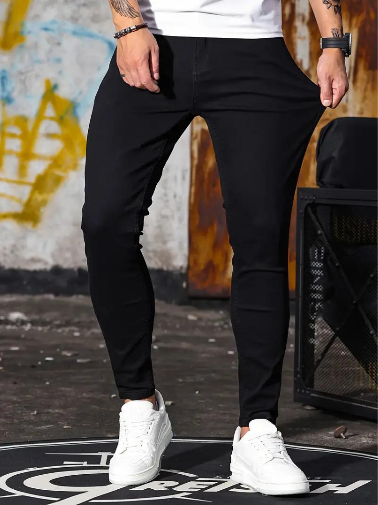 Percy Jeans | Lässige Skinny Jeans für Männer-Schwarz-S-Chaps Herrenmode