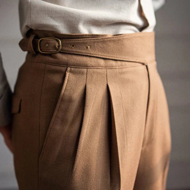 Plisseehose – Gerade geschnittene Freizeithose für Herren mit verstellbarem Bund-Chaps Herrenmode