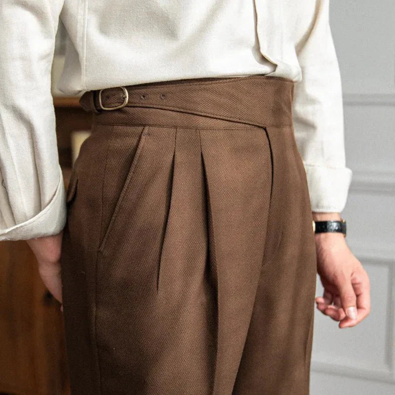Plisseehose – Gerade geschnittene Freizeithose für Herren mit verstellbarem Bund-Chaps Herrenmode