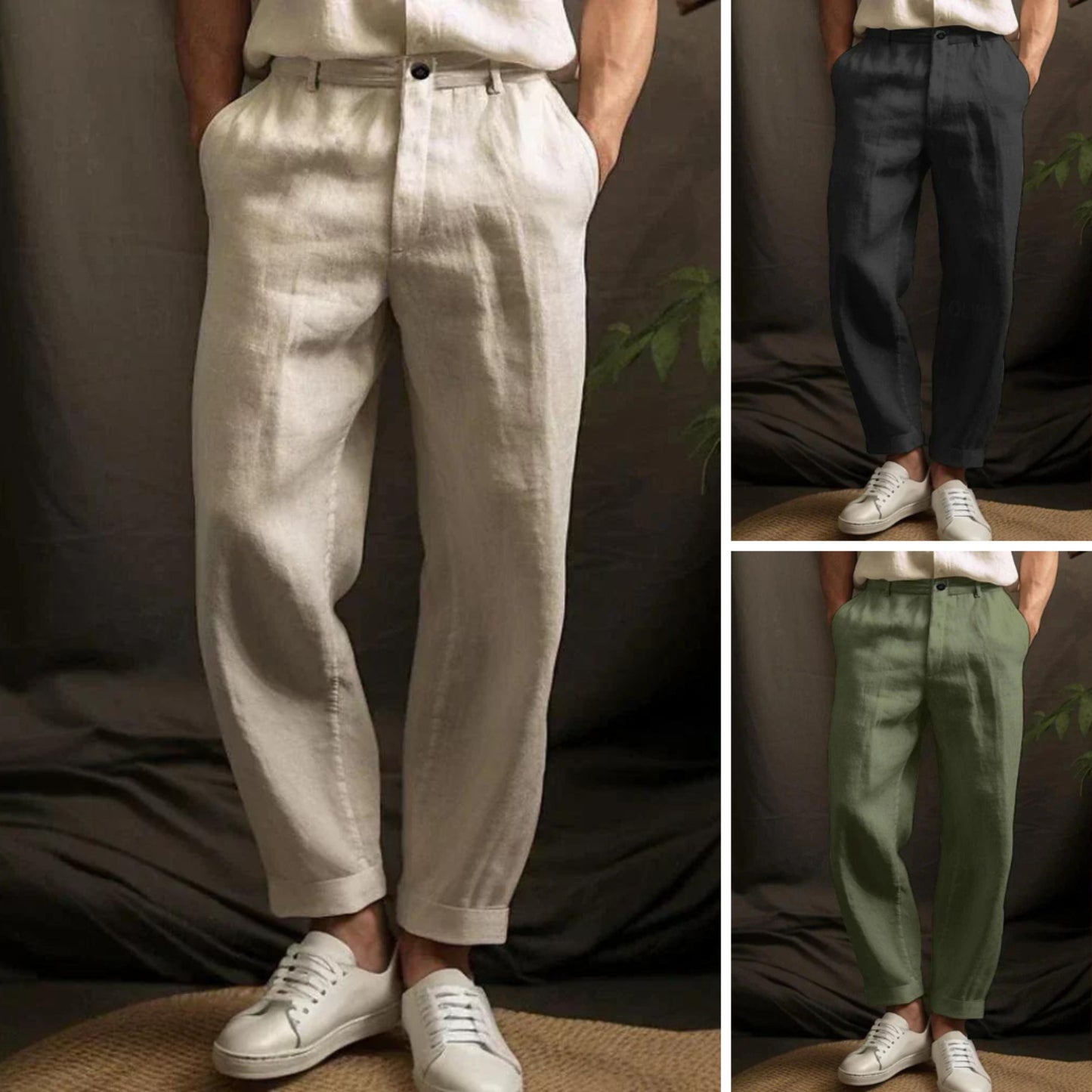 Plisseehose – Locker sitzende Leinenhose für Männer für den Sommer-Chaps Herrenmode