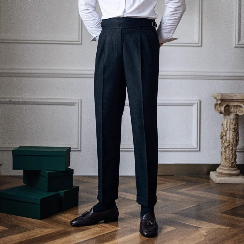 Plisseehose – Stilvolle Herrenhose mit verstellbarem Bund für formelle Anlässe-Schwarz-29-Chaps Herrenmode