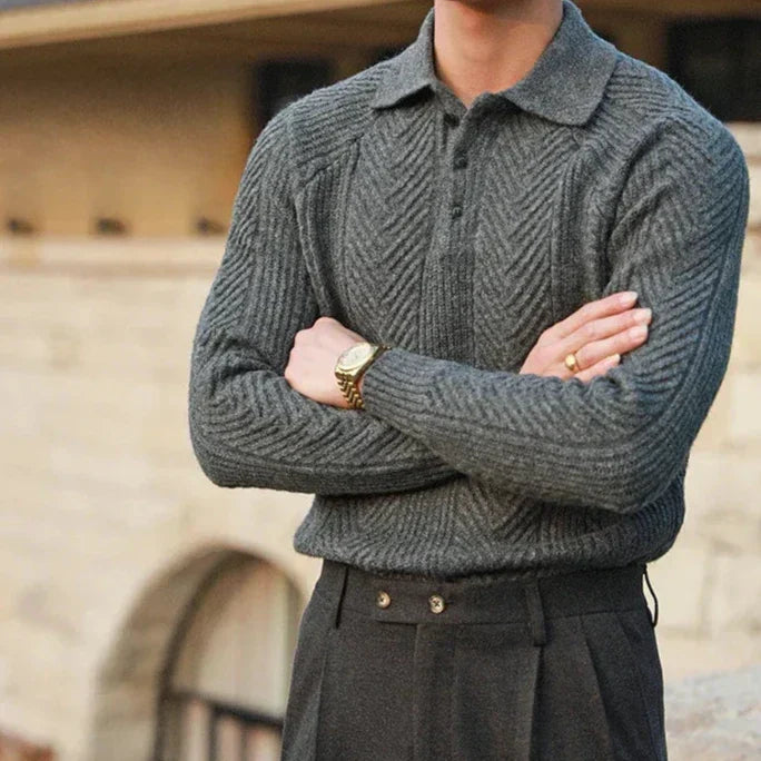 Polo-Pullover – Stylisch – mit Kragen – Strickpullover – Herrenpullover-Chaps Herrenmode