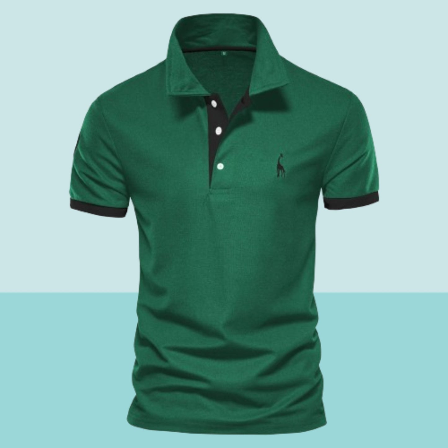 Polo T-Shirt - Atmungsaktiv - Knopfleiste - T-Shirt mit Kragen - Herren-Polo-Shirts-Grün-S-Chaps Herrenmode