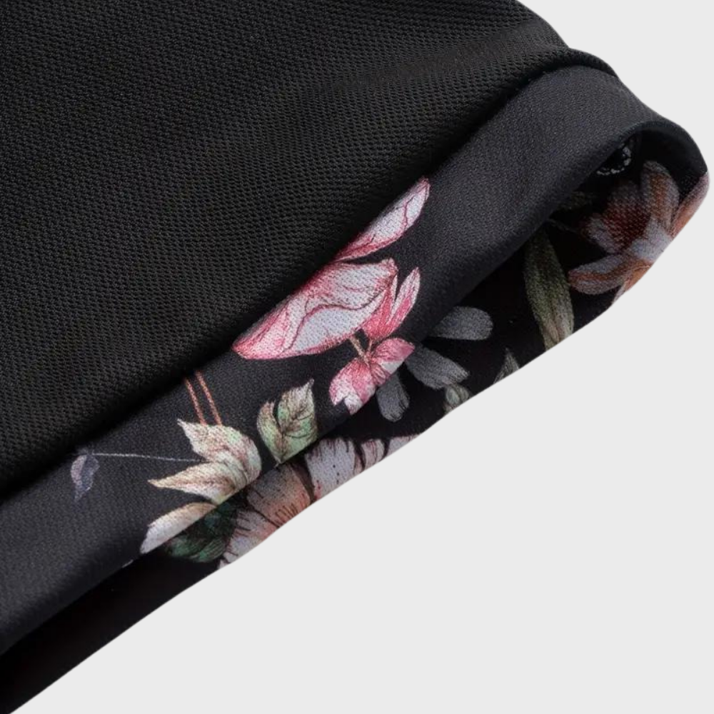 Polo-T-Shirt | Blumenmuster | Kurzarm | Polohemden | Herrenbekleidung-Chaps Herrenmode