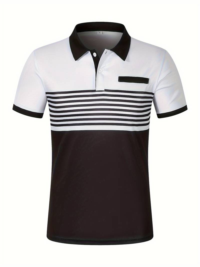 Polo T-Shirt | Gestreift | Kurzarm | Poloshirts | Herrenhemden-Chaps Herrenmode