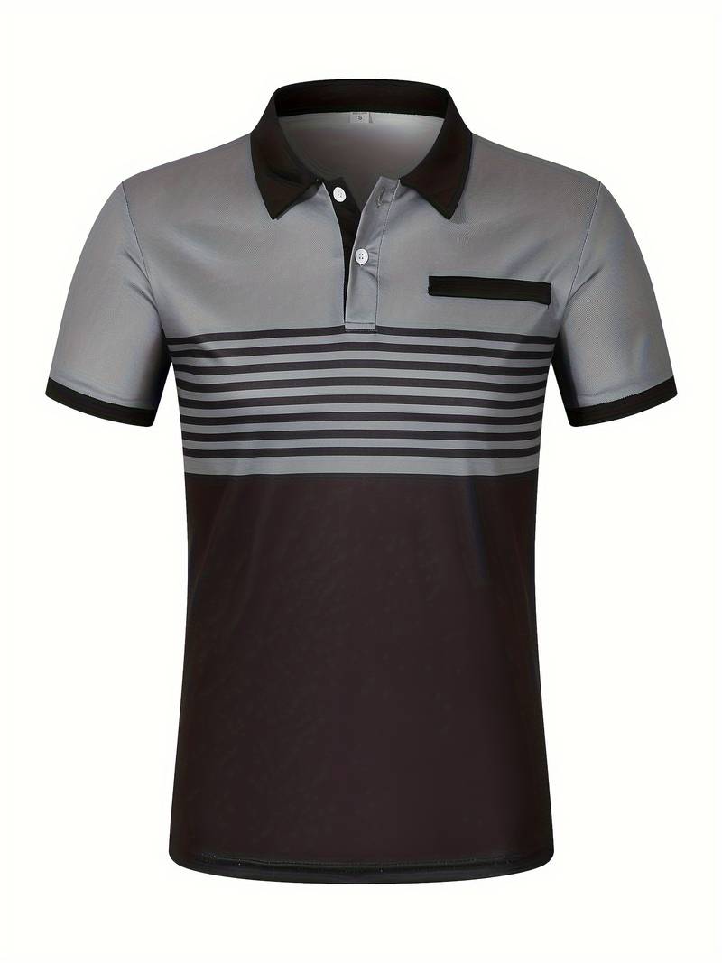 Polo T-Shirt | Gestreift | Kurzarm | Poloshirts | Herrenhemden-Chaps Herrenmode