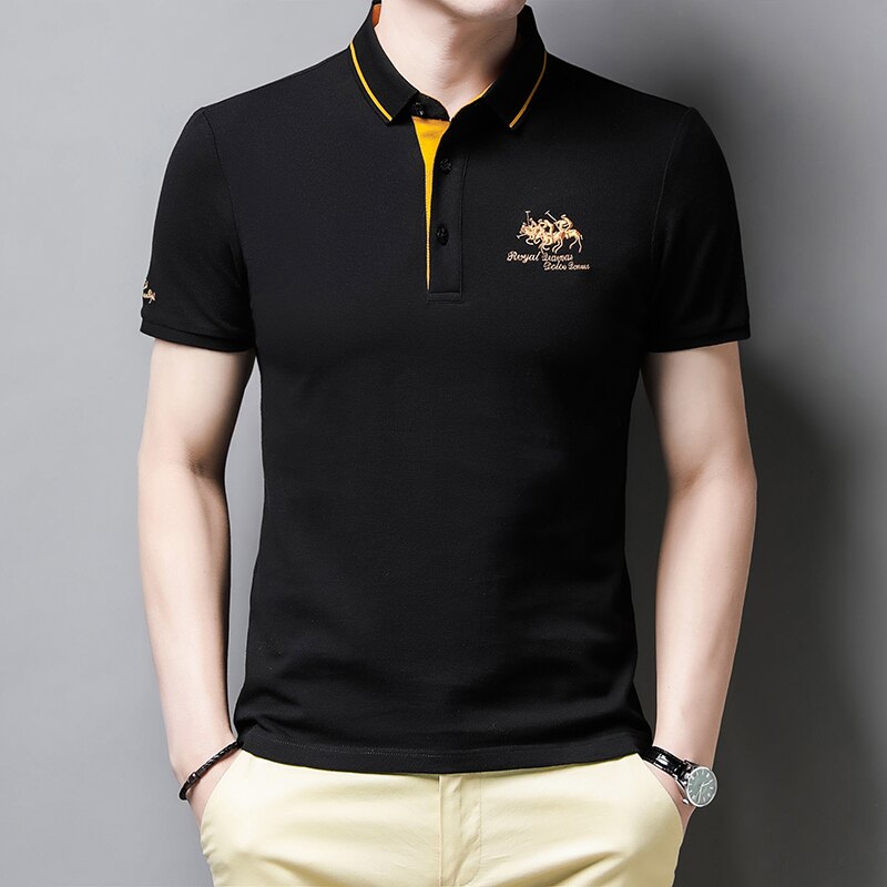 Polo-T-Shirt – Herren-Polohemd mit halben Ärmeln und Knöpfen aus Leinen-Chaps Herrenmode