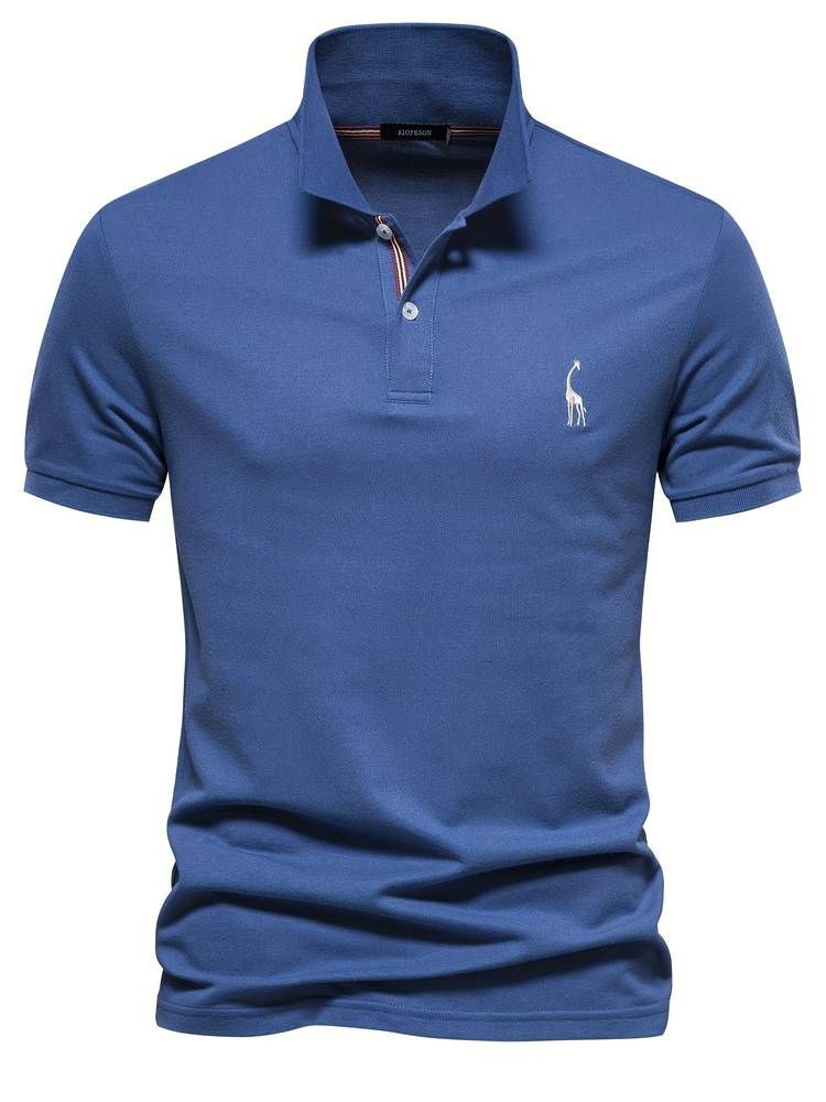Polo T-Shirt - Kragen - Kurzarm - Poloshirt - Herrenbekleidung-Blau-S-Chaps Herrenmode