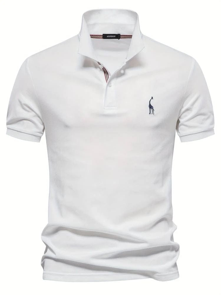 Polo T-Shirt - Kragen - Kurzarm - Poloshirt - Herrenbekleidung-Weiß-S-Chaps Herrenmode